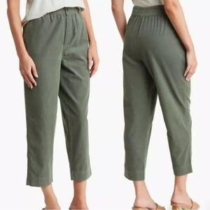 Madewell Tapered Huston Pull-On Corduroy Crop Pants Simply Sage Small